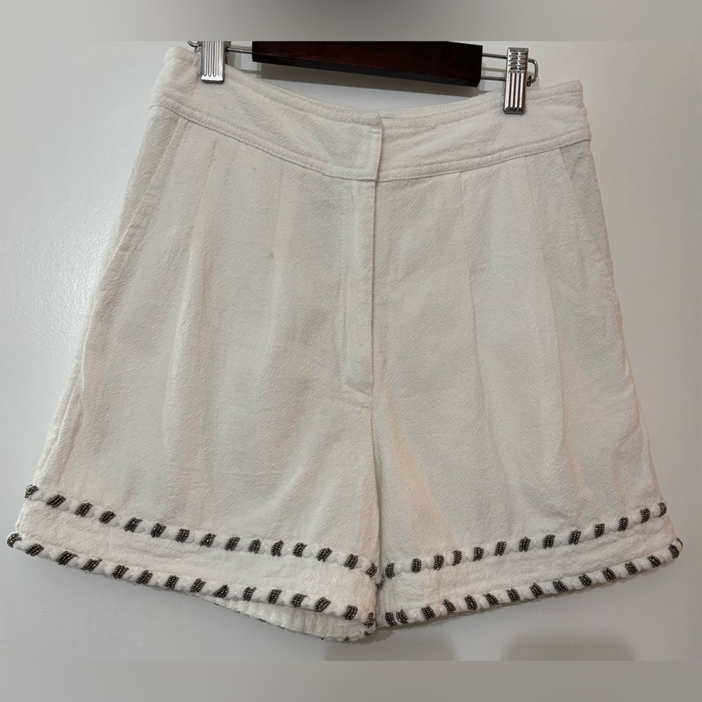Scarlett Poppies Victoria Women’s White Cotton Shorts Size Small Resort Summer